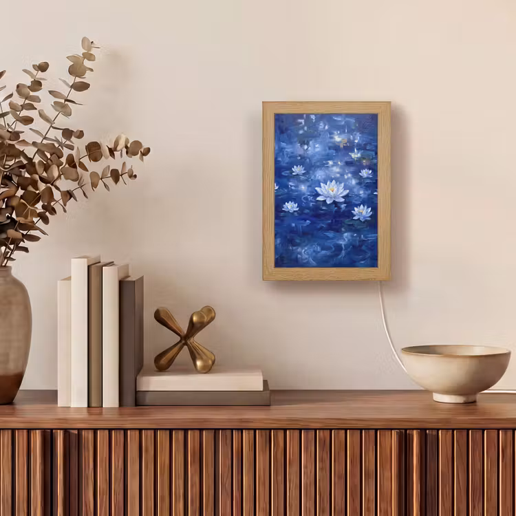 Gepersonaliseerde Lightbox - Blauwe waterlelie - Water — 4
