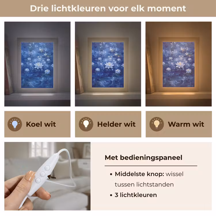 Gepersonaliseerde Lightbox - Blauwe waterlelie - Water — 6