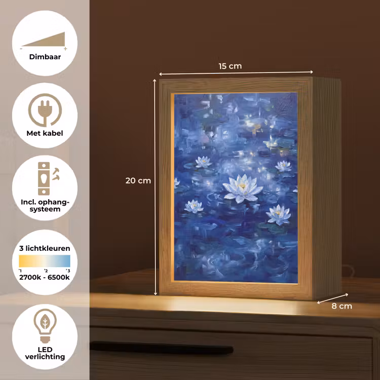 Gepersonaliseerde Lightbox - Blauwe waterlelie - Water — 7