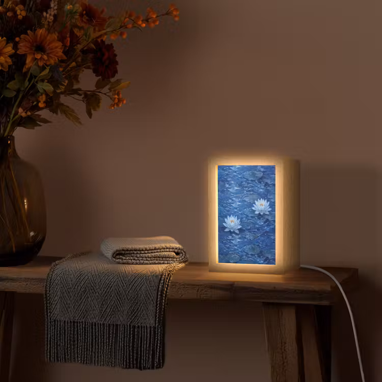 Gepersonaliseerde Lightbox - Bloemen - Water - Blauw — 3