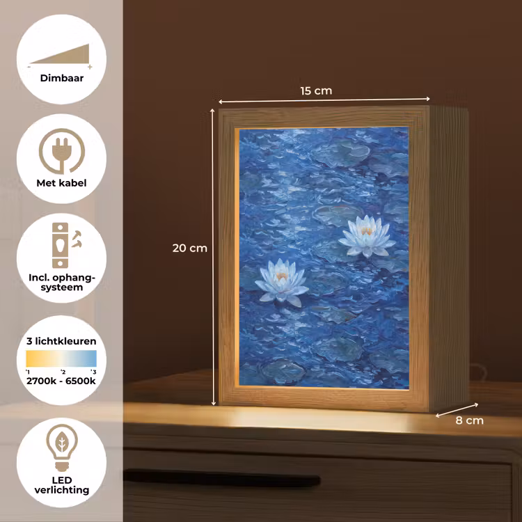 Gepersonaliseerde Lightbox - Bloemen - Water - Blauw — 7