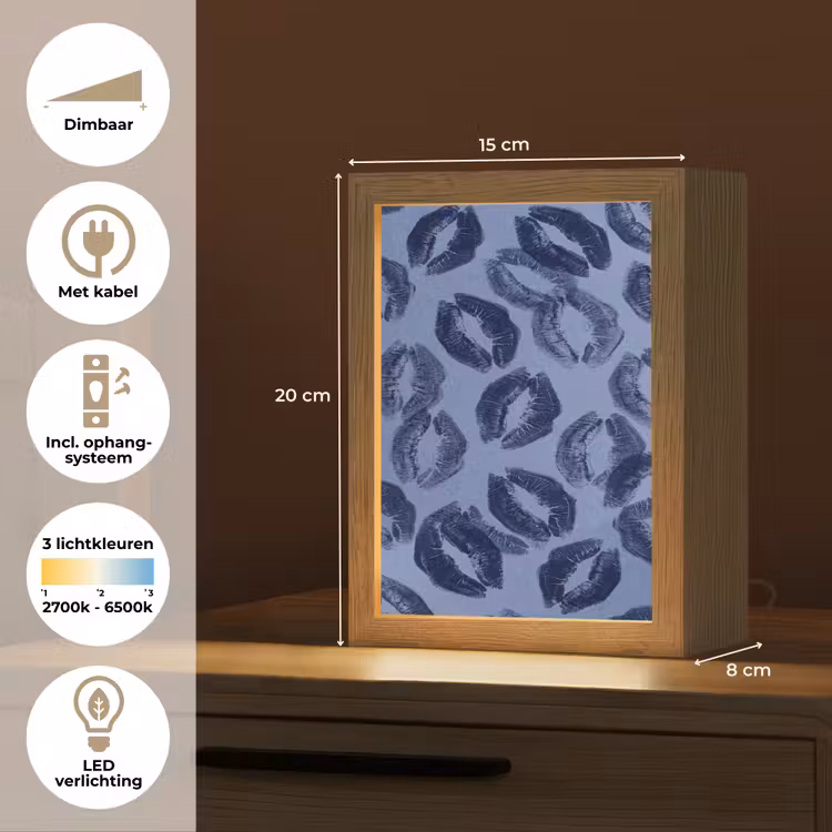 Gepersonaliseerde Lightbox - Lippen - Patroon - Blauw — 7