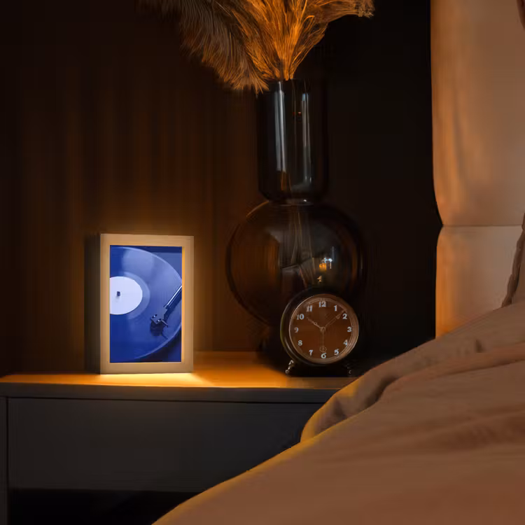 Gepersonaliseerde Lightbox - Platenspeler - Vinyl - Blauw — 2