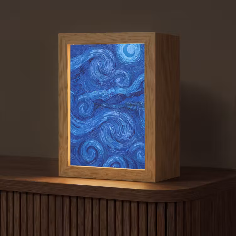 Gepersonaliseerde Lightbox - Wervelingen - Blauw - Modern — 1
