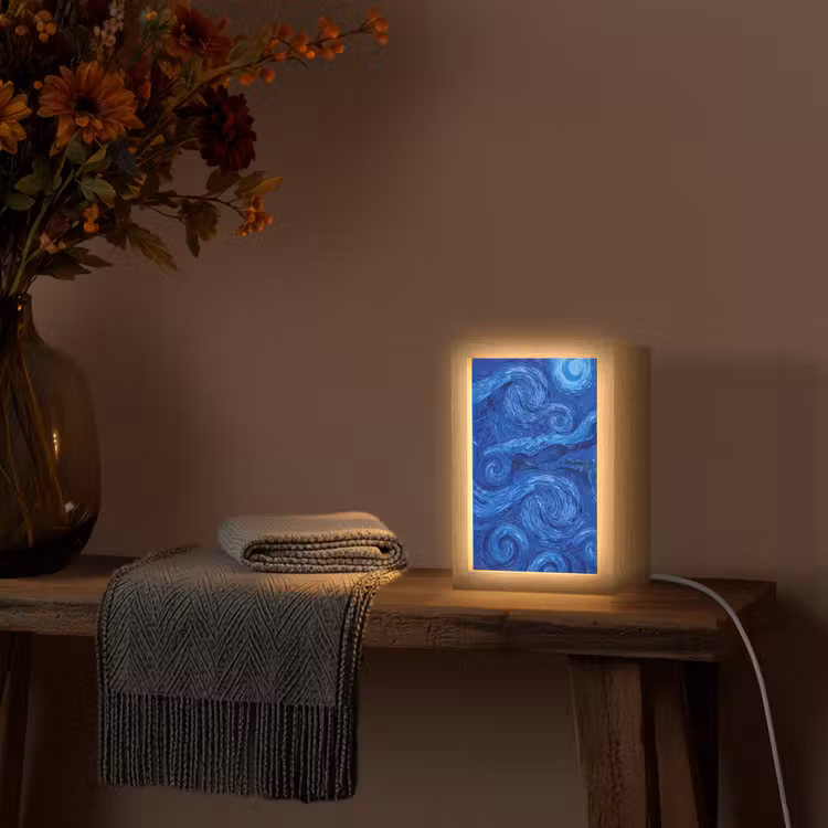 Gepersonaliseerde Lightbox - Wervelingen - Blauw - Modern — 3