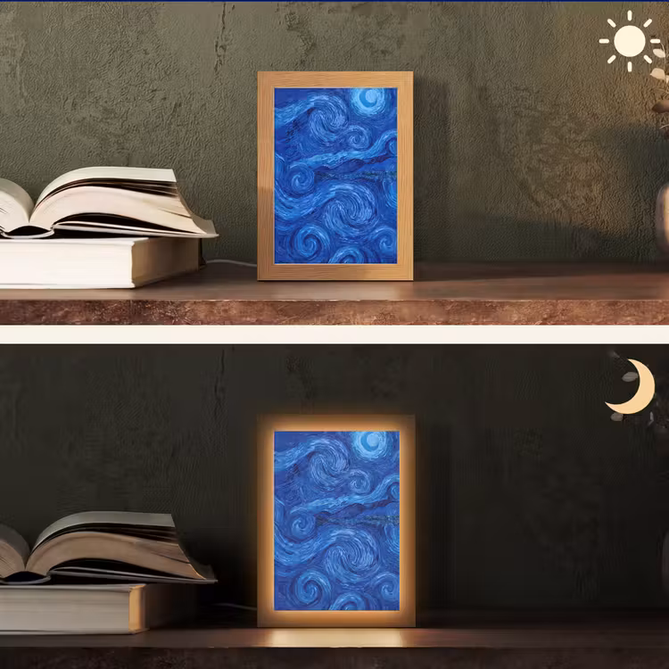 Gepersonaliseerde Lightbox - Wervelingen - Blauw - Modern — 5