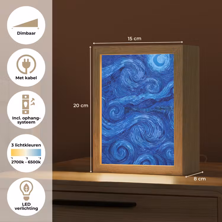 Gepersonaliseerde Lightbox - Wervelingen - Blauw - Modern — 7