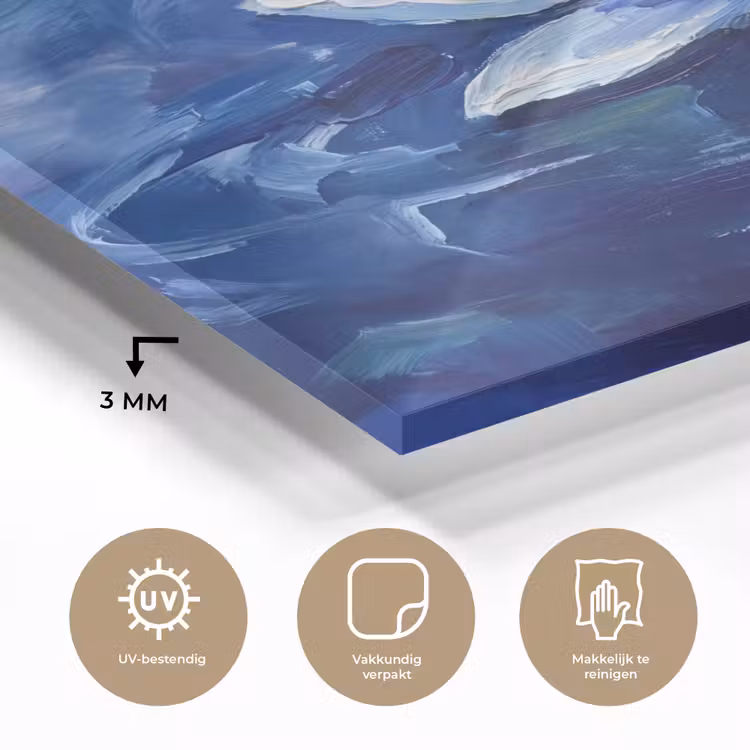Glas schilderij - Blauwe waterlelie - Water — 3