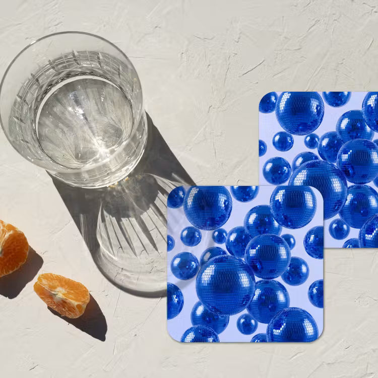 Onderzetter - Blauwe disco bal — 2