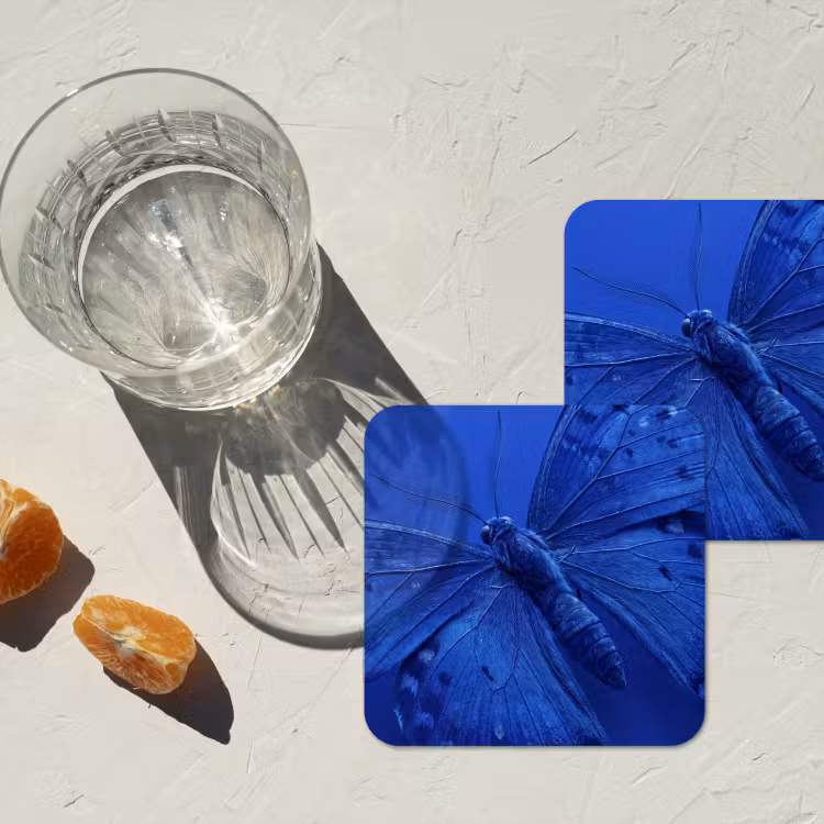 Onderzetter​ - Blauwe vlinder - Insect — 2