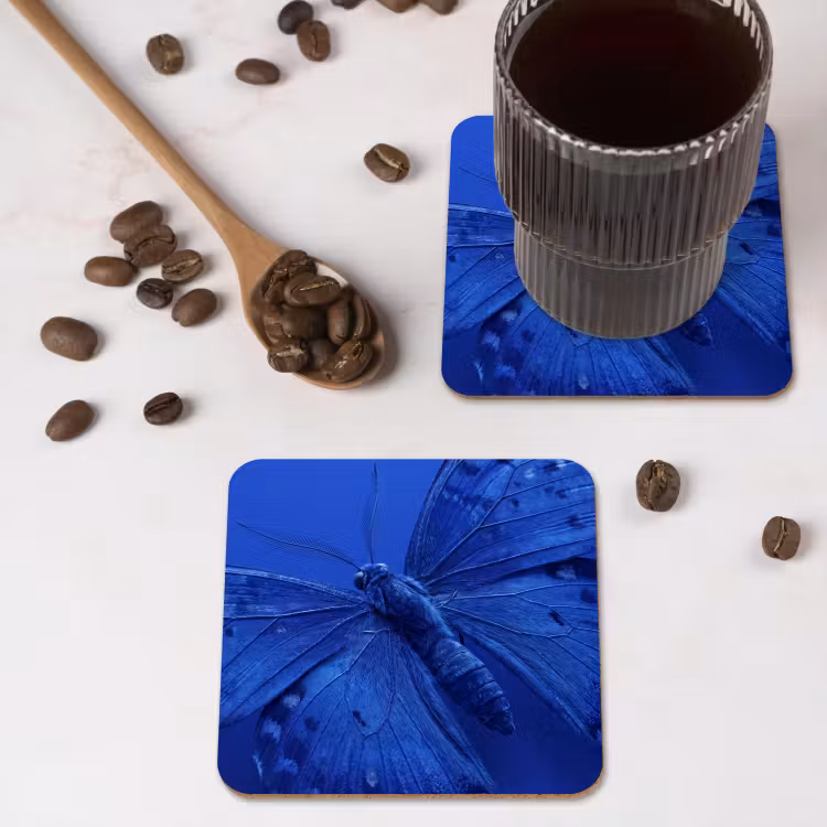 Onderzetter​ - Blauwe vlinder - Insect — 4