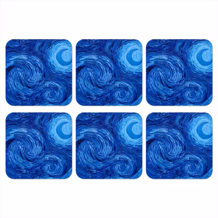 Onderzetter​ - Wervelingen - Blauw - Modern — 1