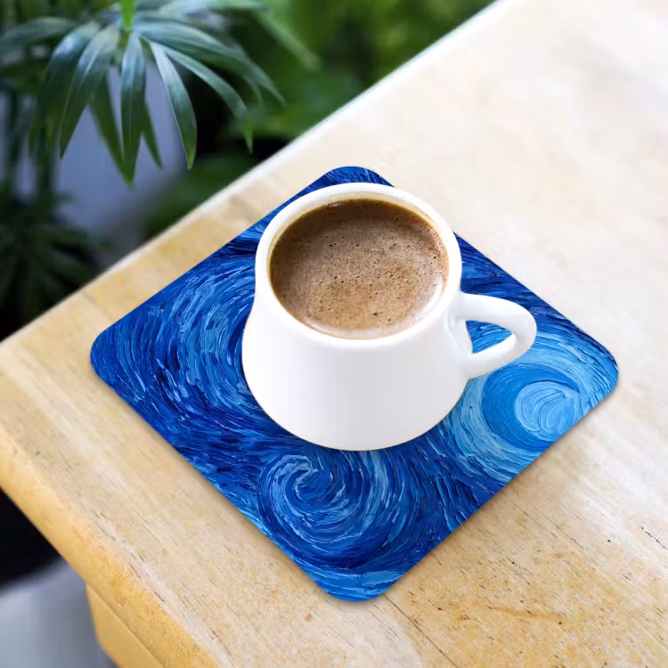 Onderzetter​ - Wervelingen - Blauw - Modern — 3