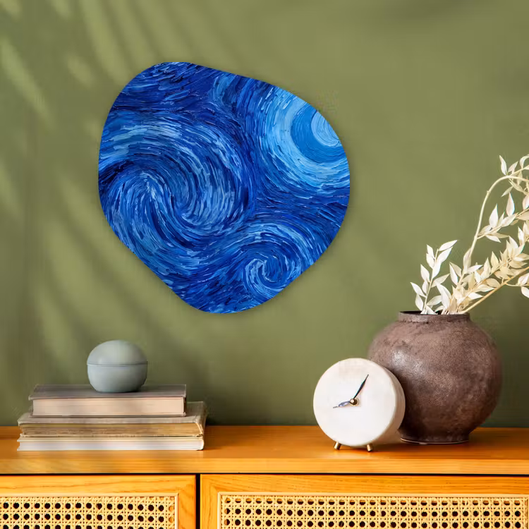 Organisch schilderij - Forex - Wervelingen - Blauw - Modern — 2