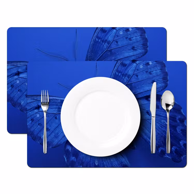Placemat - 6 stuks - Blauwe vlinder - Insect — 2