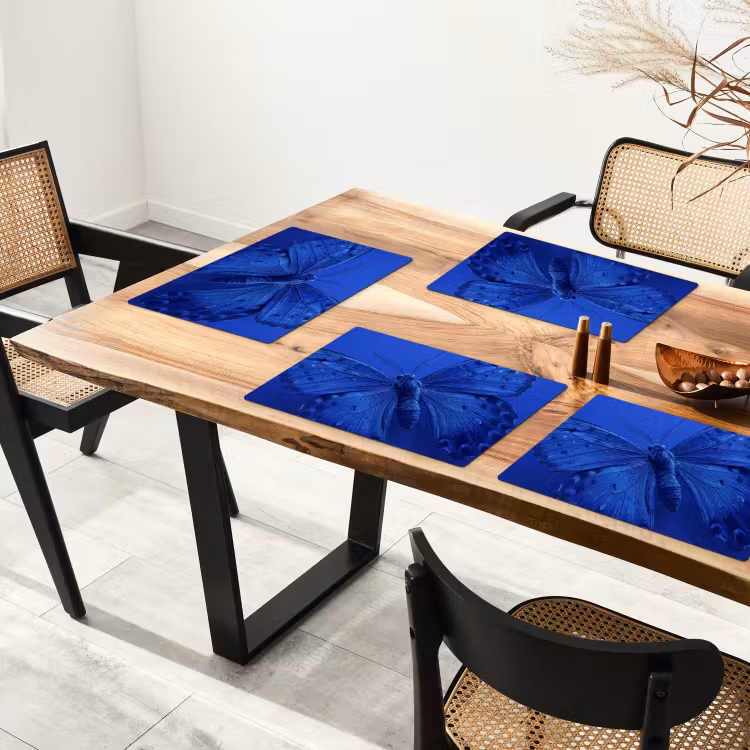 Placemat - 6 stuks - Blauwe vlinder - Insect — 3
