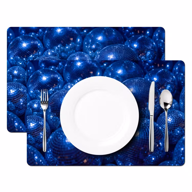 Placemat - 6 stuks - Discobal - Feest - Blauw — 2