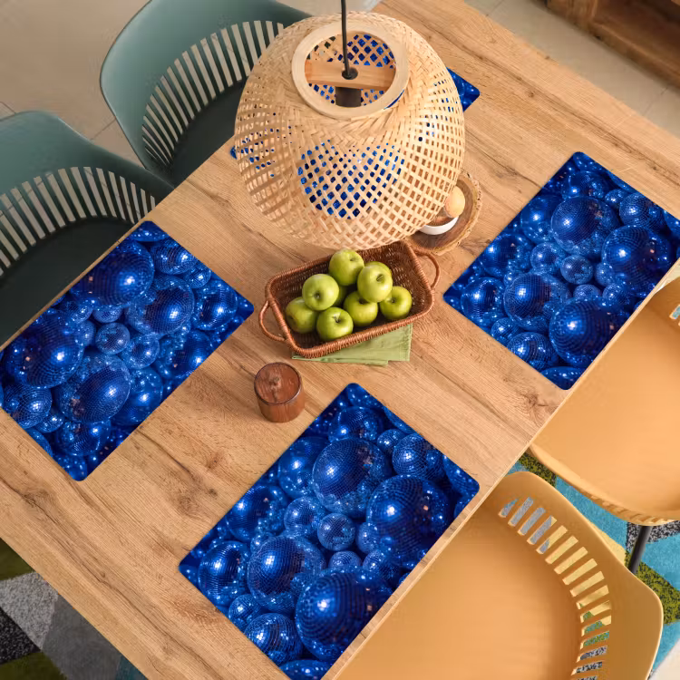Placemat - 6 stuks - Discobal - Feest - Blauw — 4