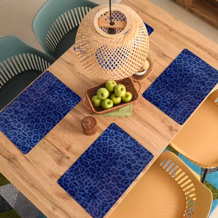 Placemat - 6 stuks - Patroon - Blauw - Abstract — 4