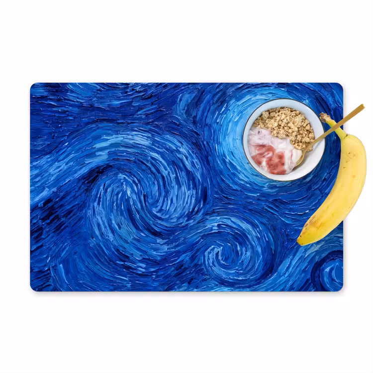 Placemat - 6 stuks - Wervelingen - Blauw - Modern — 1