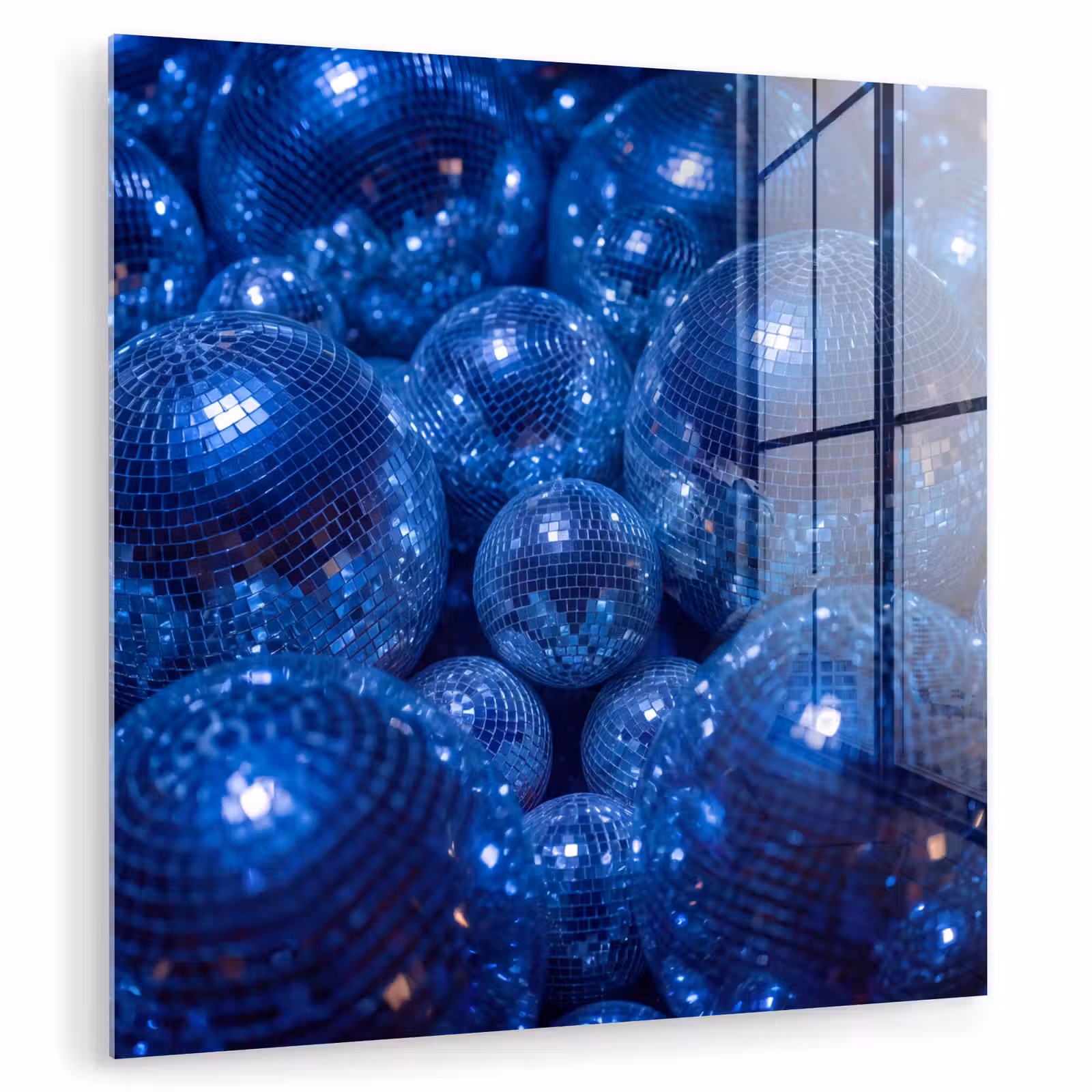 Glas schilderij - Discobal - Feest - Blauw — 1