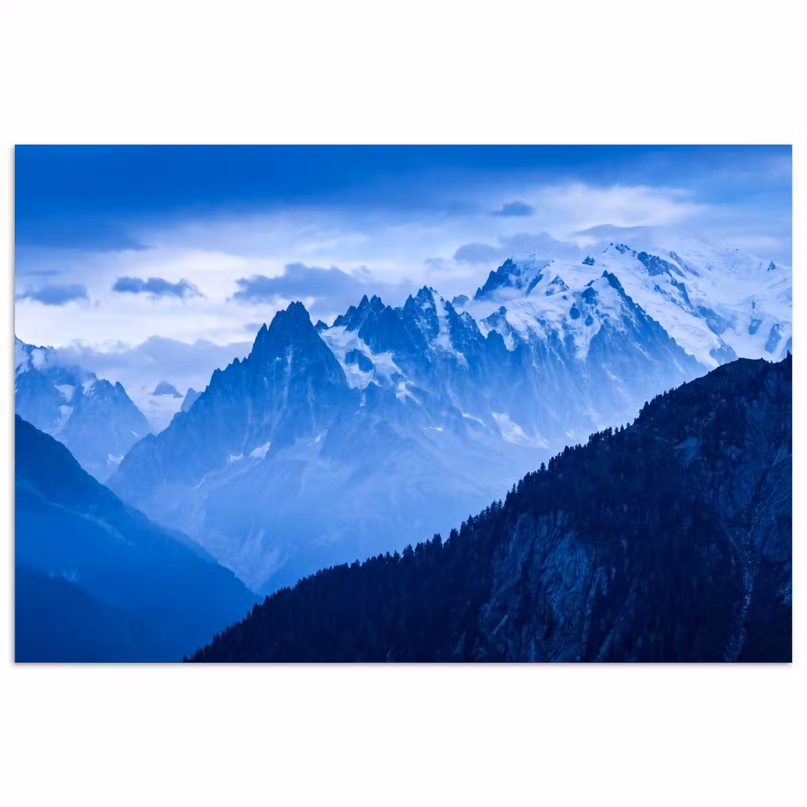 Poster - Bergen - Sneeuw - Blauw — 1
