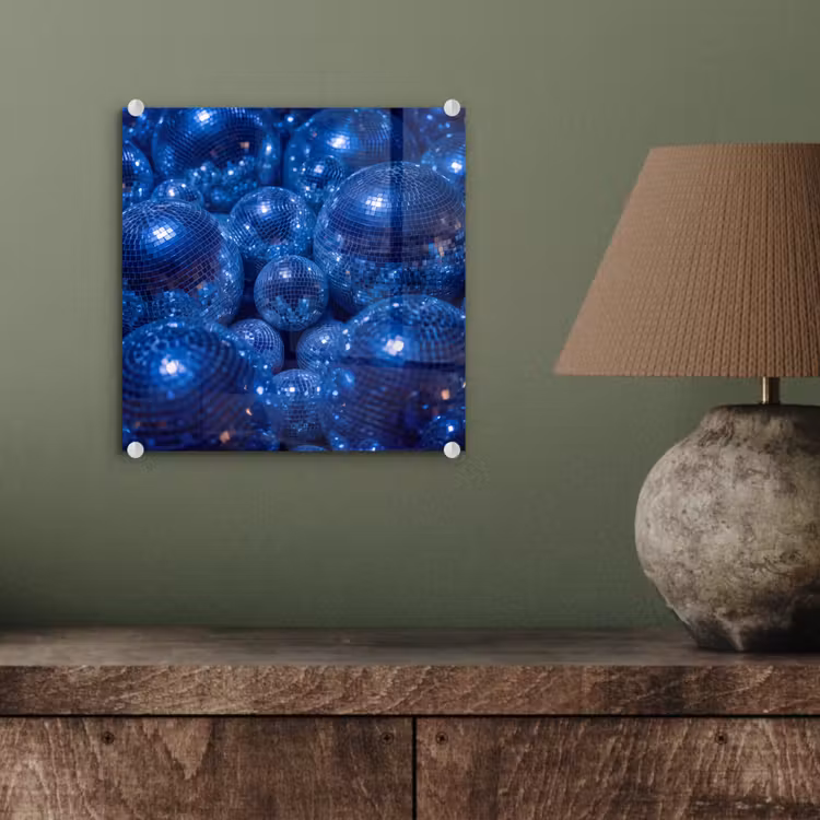 Glas schilderij - Discobal - Feest - Blauw — 4