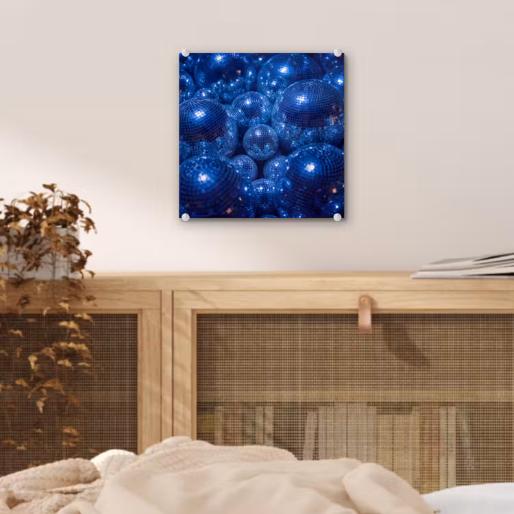 Glas schilderij - Discobal - Feest - Blauw — 5