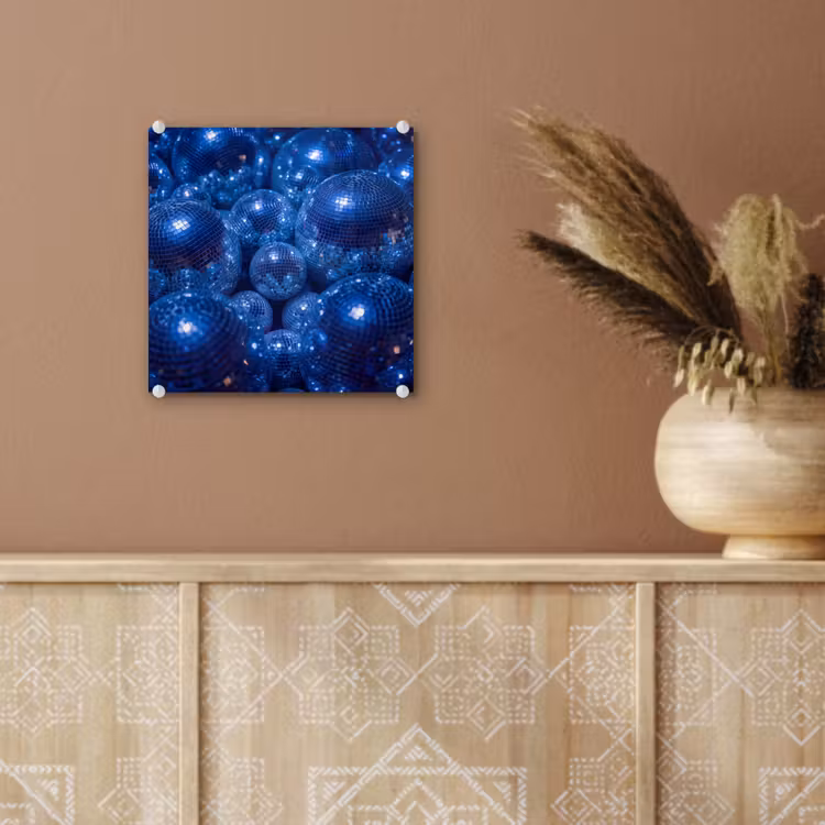 Glas schilderij - Discobal - Feest - Blauw — 6