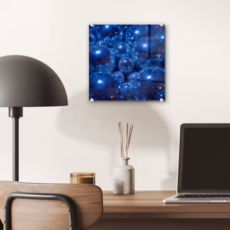 Glas schilderij - Discobal - Feest - Blauw — 7
