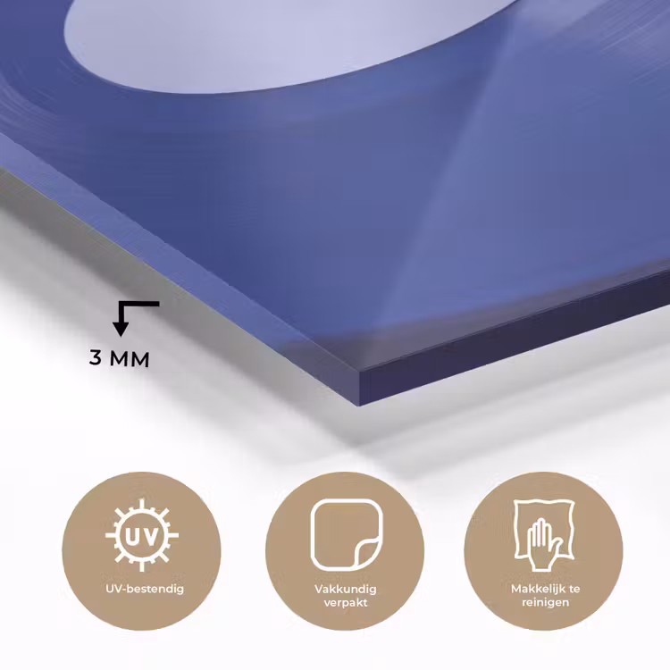 Glas schilderij - Platenspeler - Vinyl - Blauw — 3