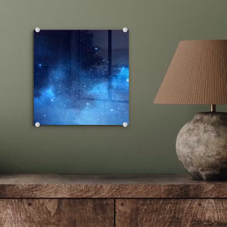 Glas schilderij - Sterrenhemel - Nevels - Blauw — 4