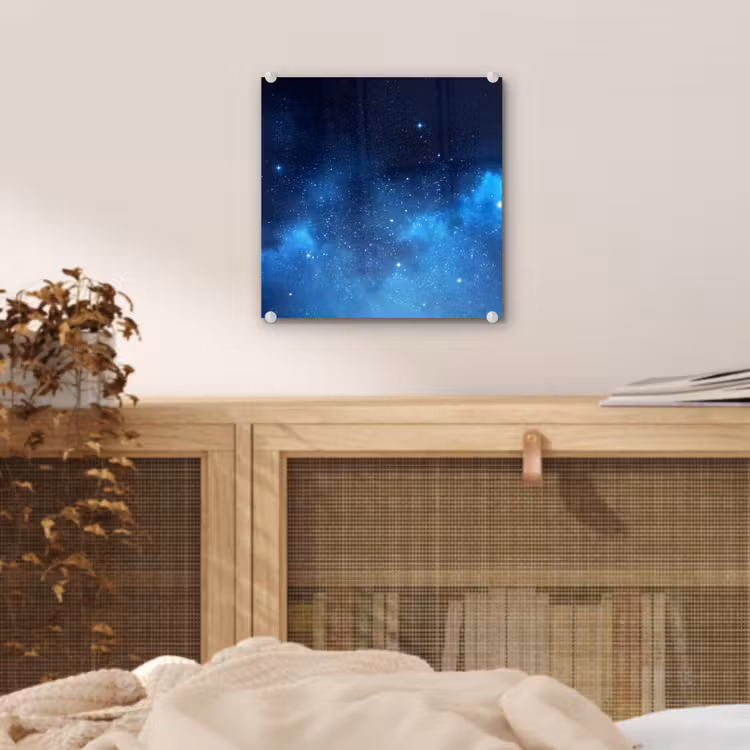 Glas schilderij - Sterrenhemel - Nevels - Blauw — 5