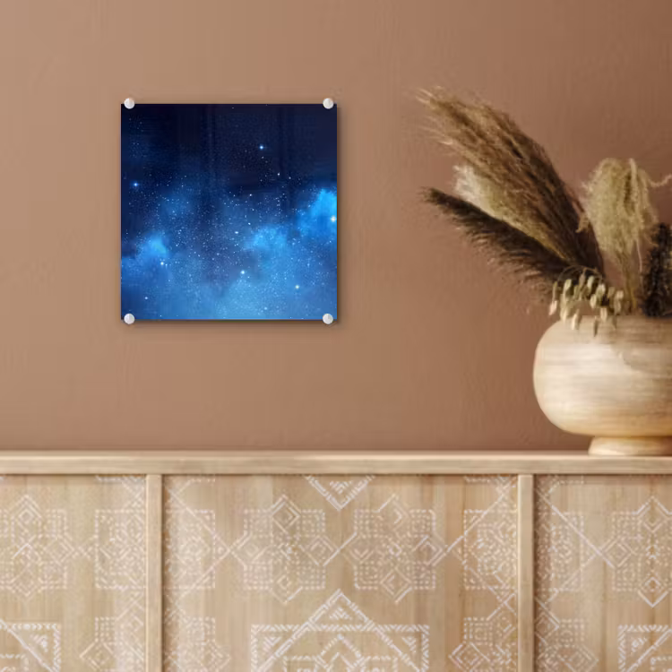Glas schilderij - Sterrenhemel - Nevels - Blauw — 6