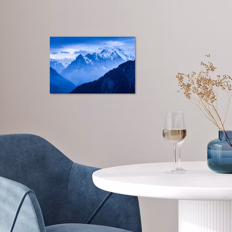 Poster - Bergen - Sneeuw - Blauw — 4
