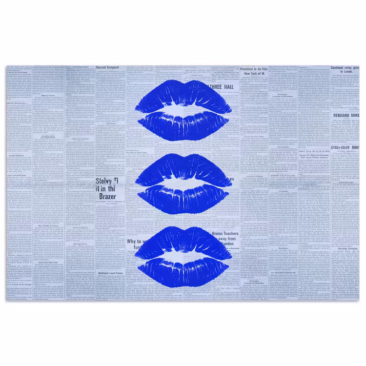 Poster - Blauwe lippen krant — 1