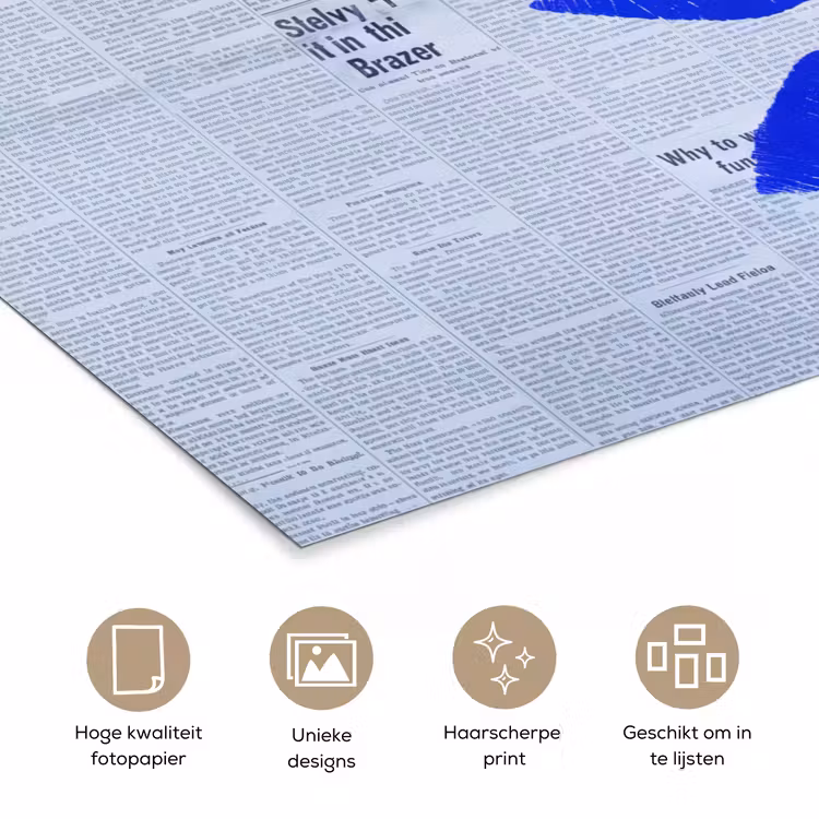 Poster - Blauwe lippen krant — 5