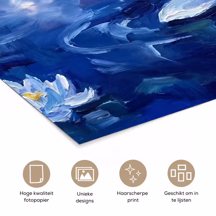 Poster - Blauwe waterlelie - Water — 5