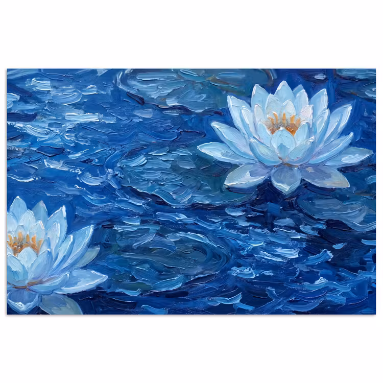 Poster - Bloemen - Water - Blauw — 1