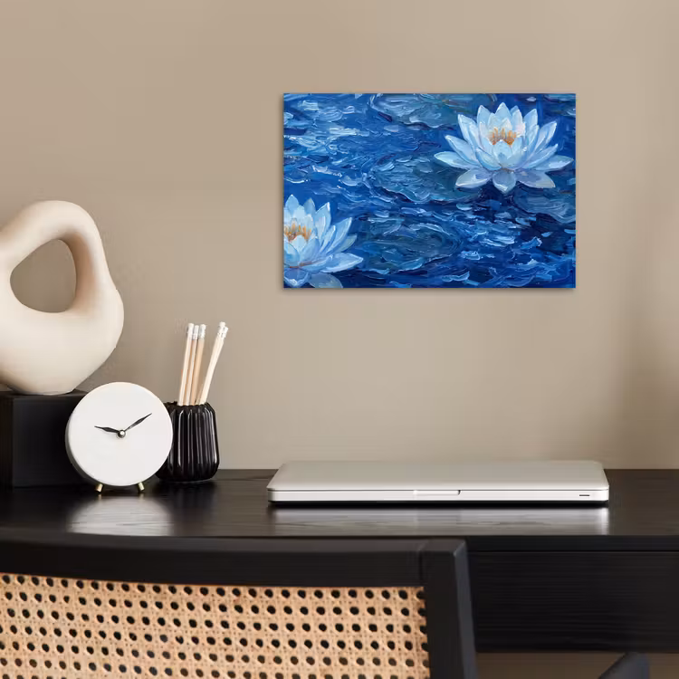 Poster - Bloemen - Water - Blauw — 2
