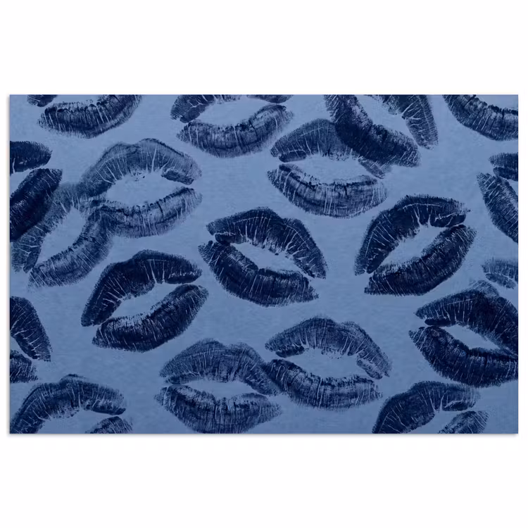 Poster - Lippen - Patroon - Blauw — 1