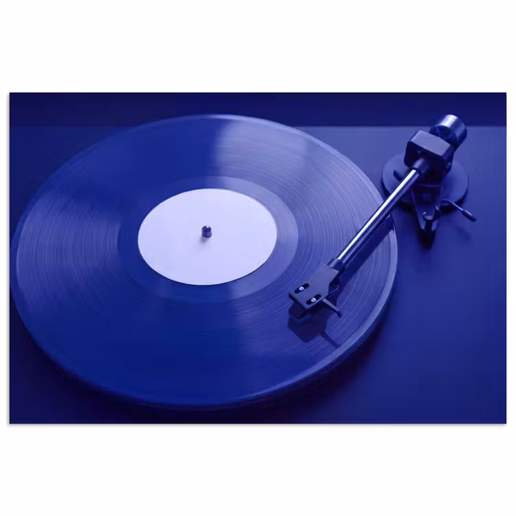 Poster - Platenspeler - Vinyl - Blauw — 1