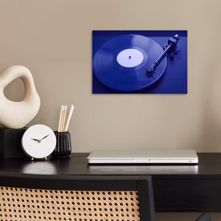 Poster - Platenspeler - Vinyl - Blauw — 2