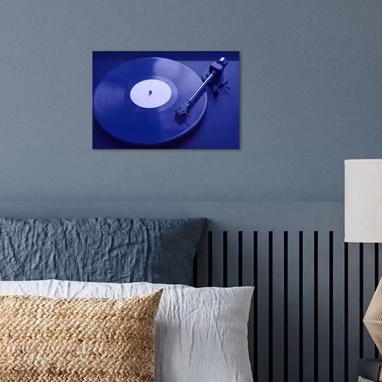 Poster - Platenspeler - Vinyl - Blauw — 3