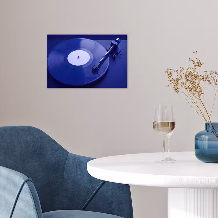 Poster - Platenspeler - Vinyl - Blauw — 4