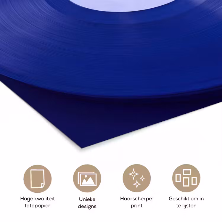 Poster - Platenspeler - Vinyl - Blauw — 5