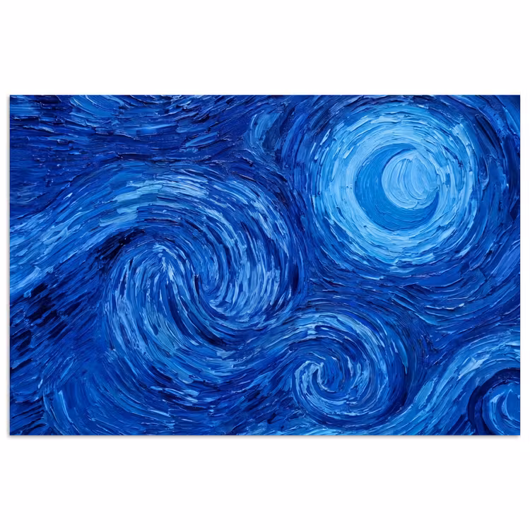 Poster - Wervelingen - Blauw - Modern — 1