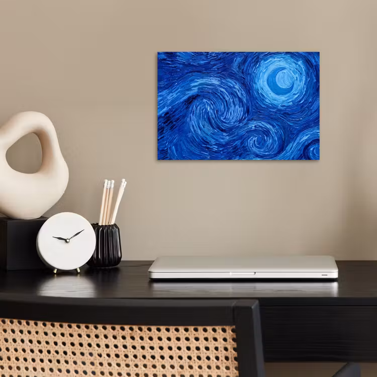 Poster - Wervelingen - Blauw - Modern — 2