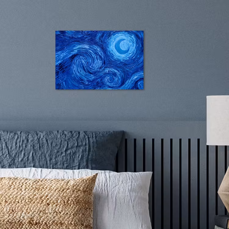 Poster - Wervelingen - Blauw - Modern — 3