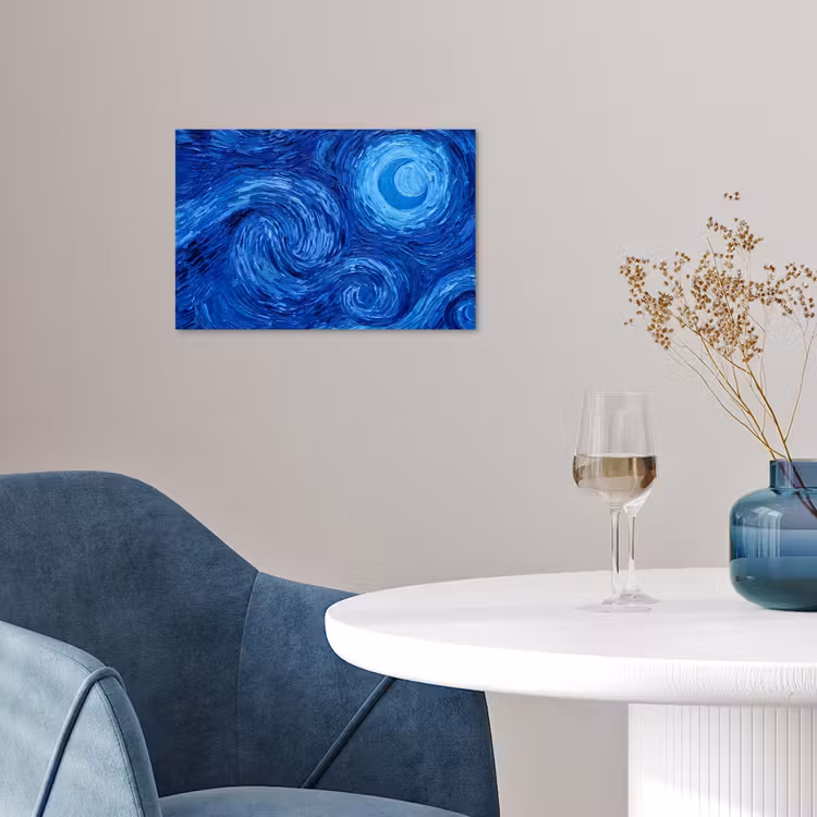 Poster - Wervelingen - Blauw - Modern — 4